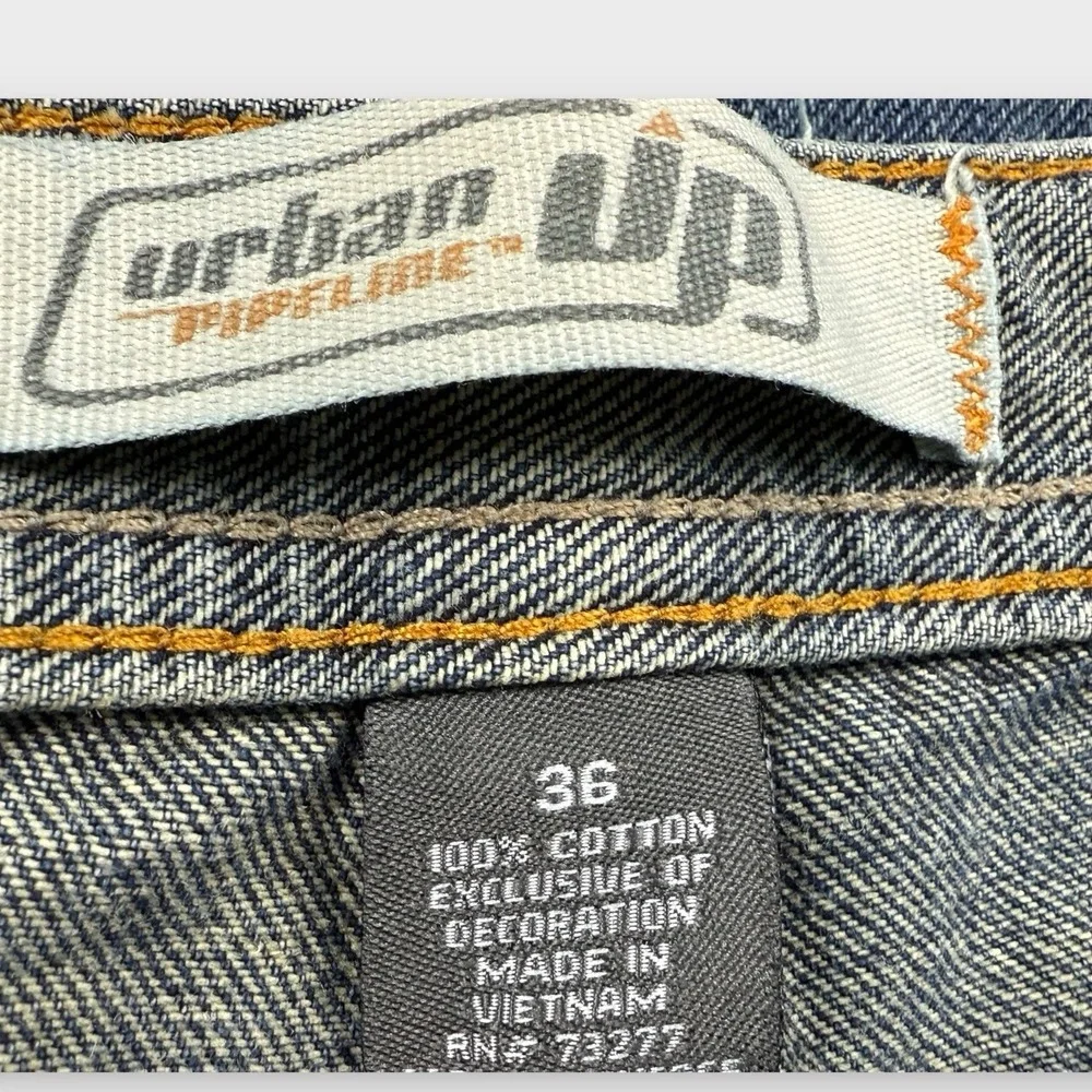 Urban Up Pipeline Men Carpenter Denim Shorts Jorts Blue Size 36 Relaxed Workwear